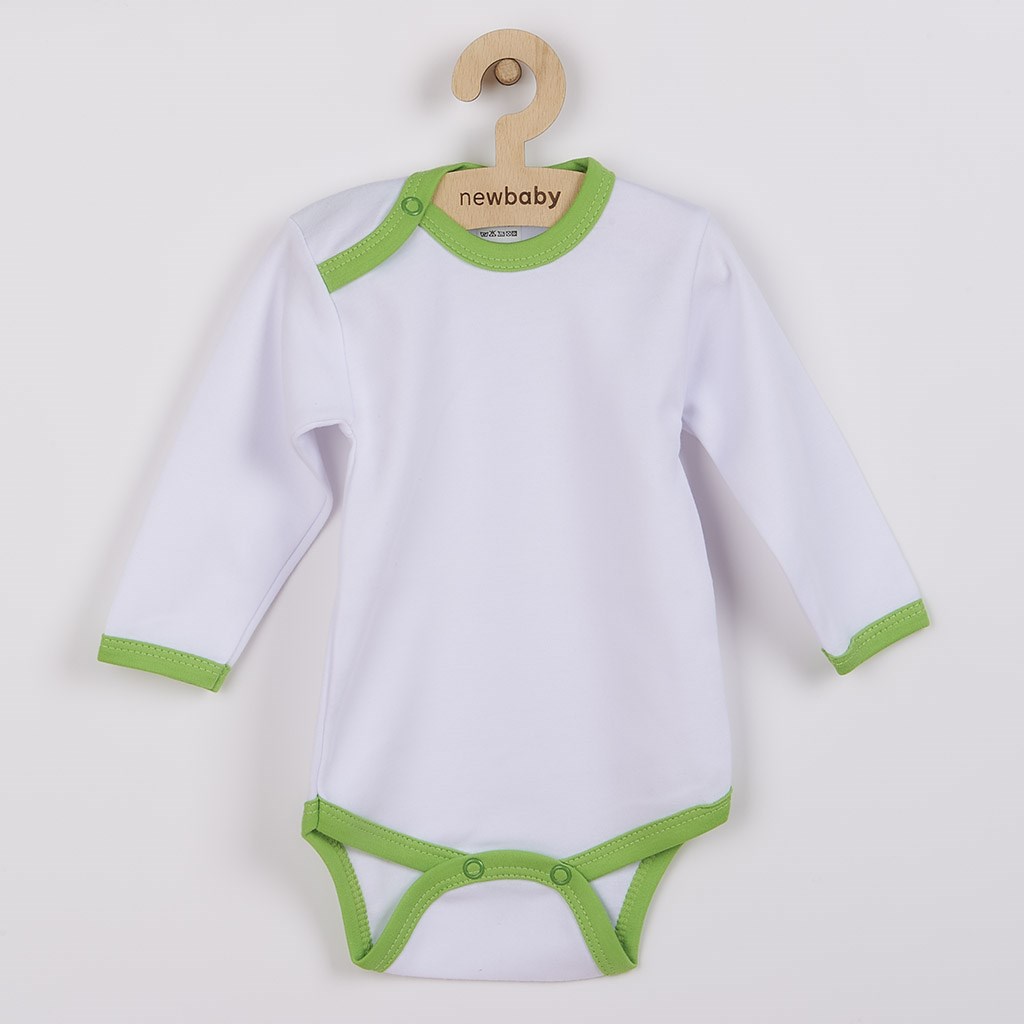 Kojenecké body New Baby s zeleným lemem, vel. 80 (9-12m)