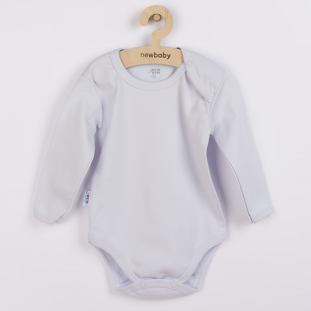 Kojenecké body s dlouhým rukávem New Baby Pastel šedé, vel. 86 (12-18m)