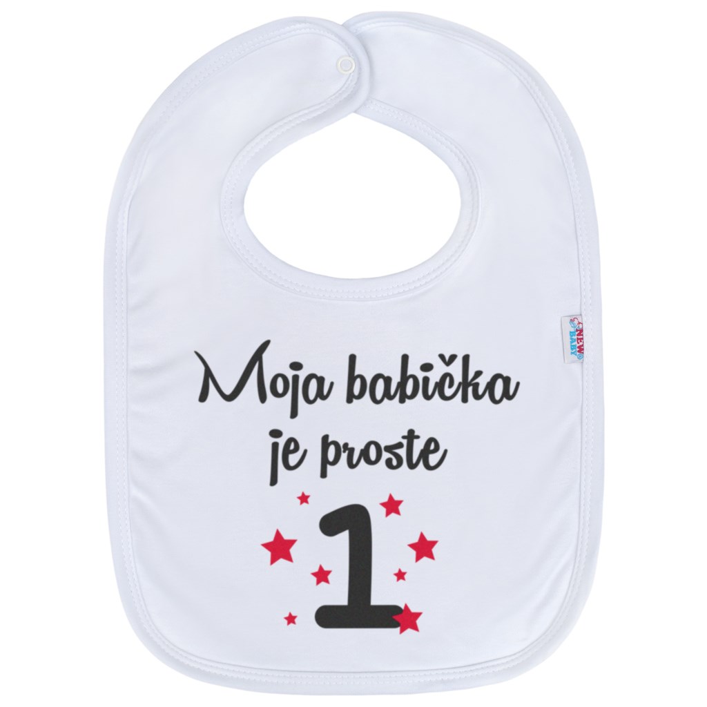 Kojenecký bavlněný bryndák New Baby Moja babička je proste 1