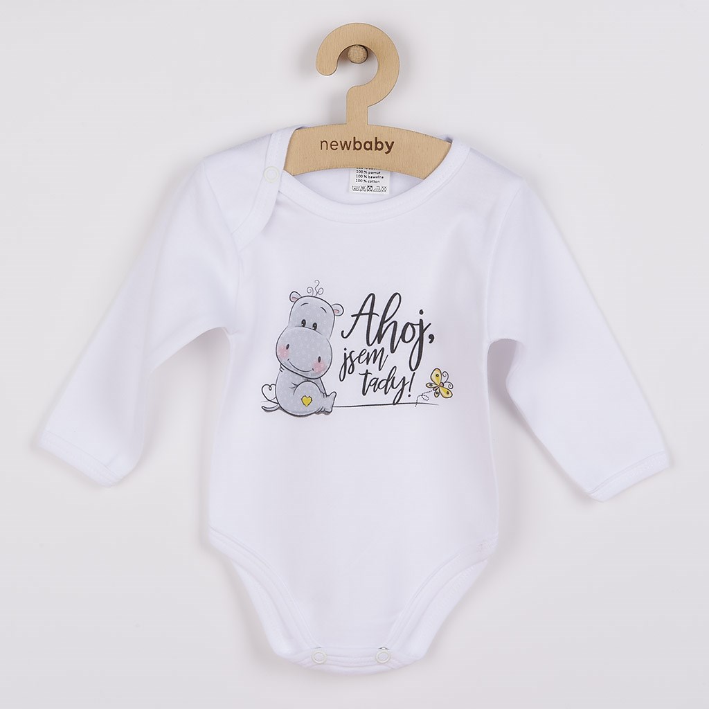 Body s potiskem New Baby Ahoj, jsem tady!, vel. 80 (9-12m)