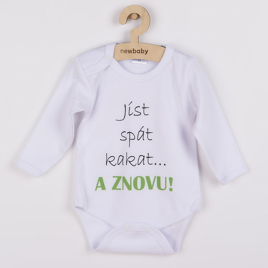 Body s potiskem New Baby jíst spát kakat... A ZNOVU!, vel. 74 (6-9m)