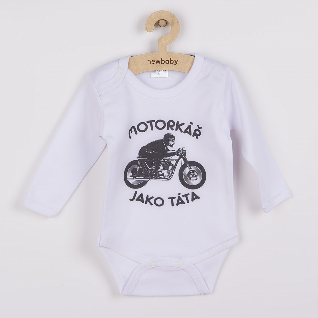 Body s potiskem New Baby Motorkář jako táta, vel. 80 (9-12m)