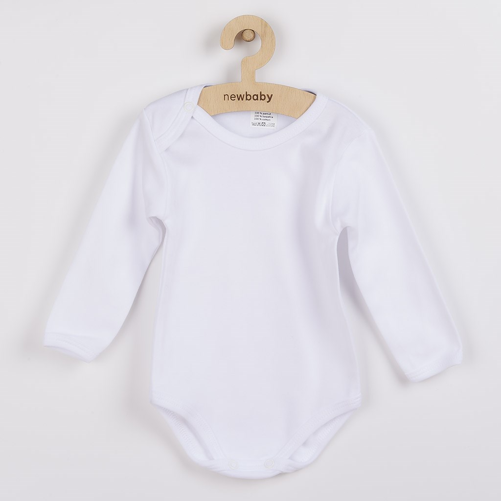 Luxusní body dlouhý rukáv New Baby - bílé, vel. 50