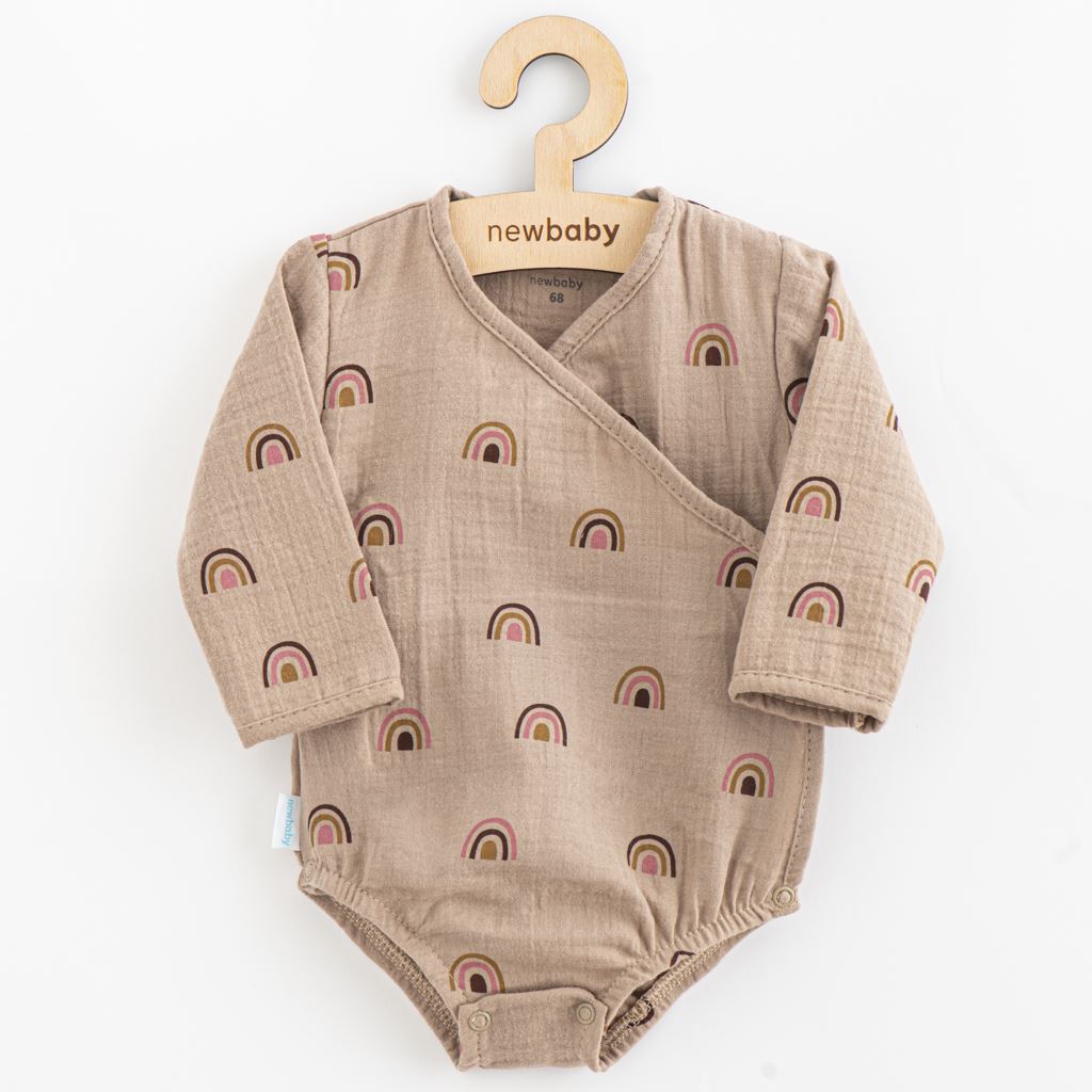 Kojenecké mušelínové body s bočním zavazováním New Baby Rainbow, vel. 56 (0-3m)