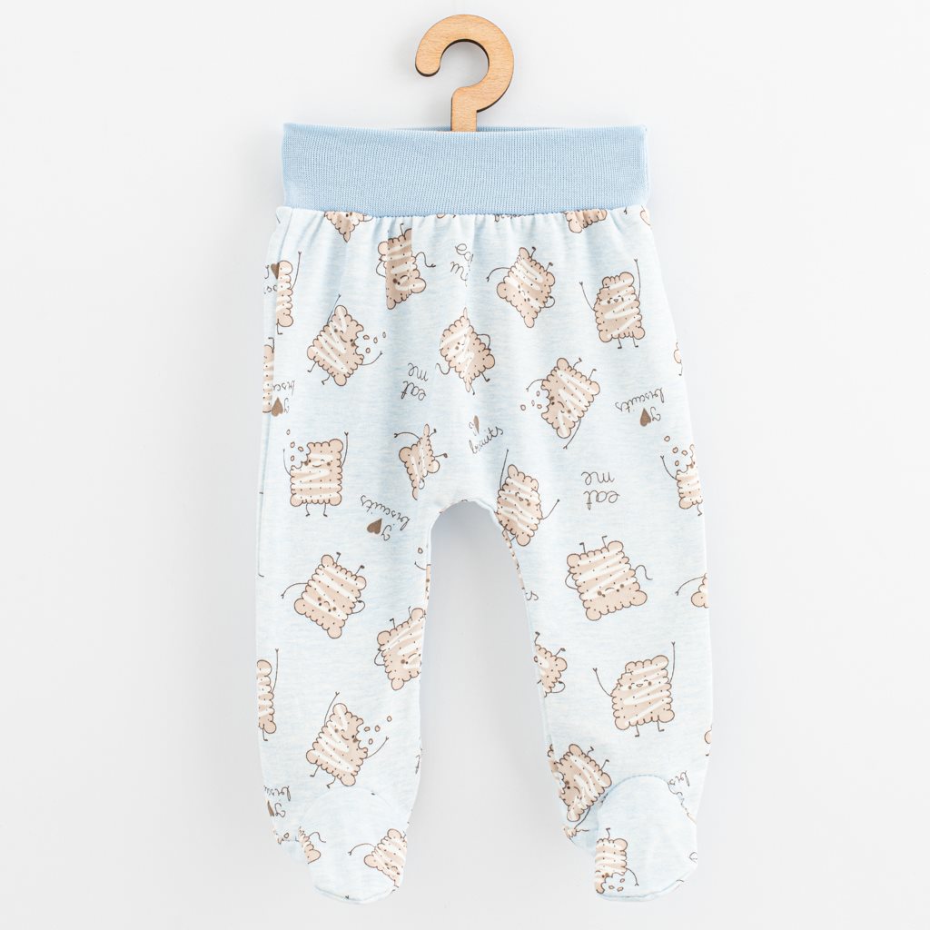 Kojenecké bavlněné polodupačky New Baby Biscuits modrá, vel. 80 (9-12m)