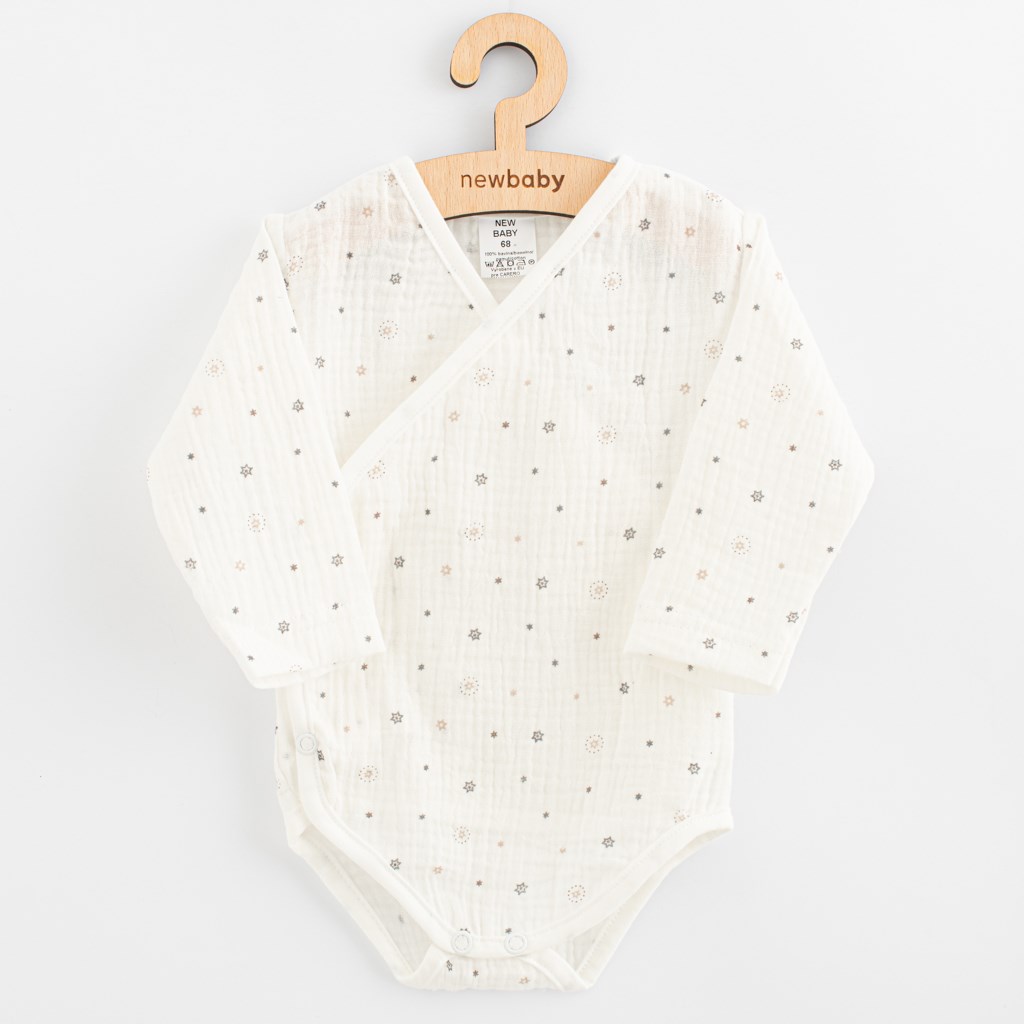 Kojenecké mušelínové body s bočním zapínáním New Baby Arthur, vel. 62 (3-6m)