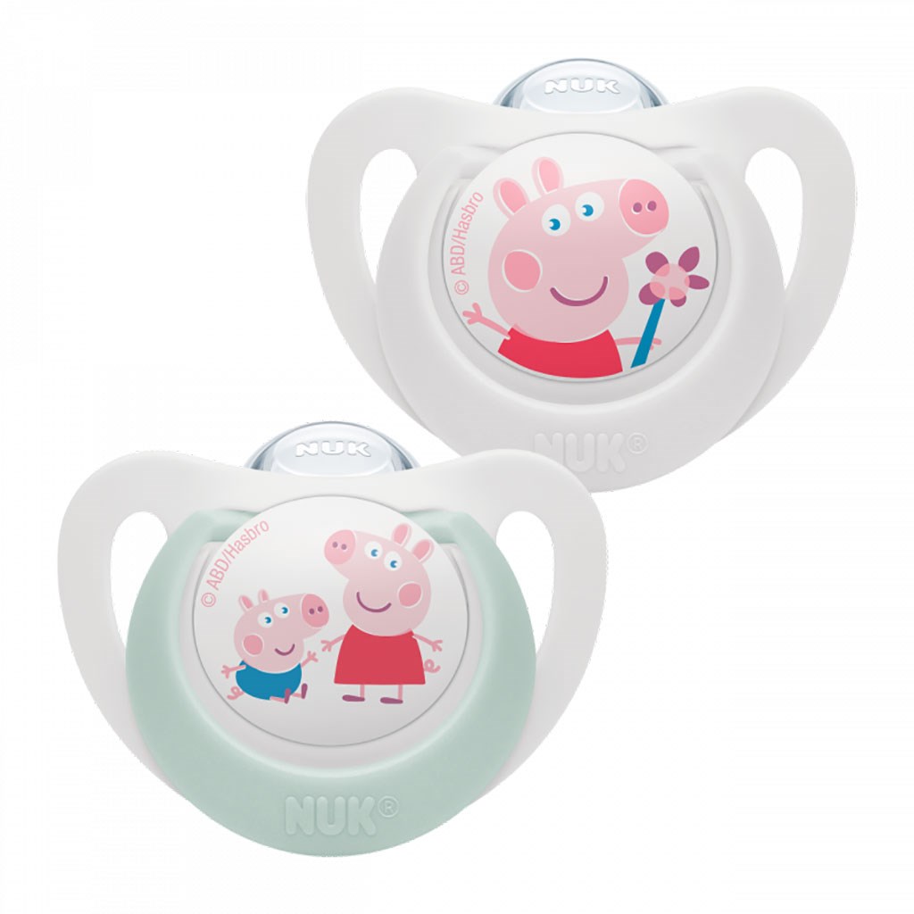 Dudlík NUK Star Peppa Pig 0-6 m 2 ks, vel. 0-6 m